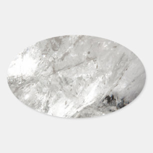 Adesivo Oval brilho de quartzo cristal congelado amor cicatriza