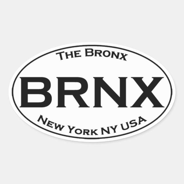Adesivo Oval BRNX - O logotipo Bronx New York Oval (Frente)