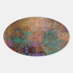 Adesivo Oval Bronze, cerceta, abstrato do roxo