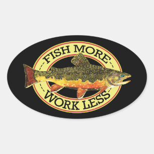 Adesivo Oval Brook Trout Fly Fish's