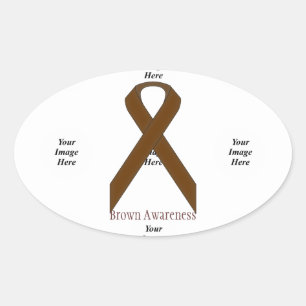 Adesivo Oval Brown Standard Ribbon por Kenneth Yoncich