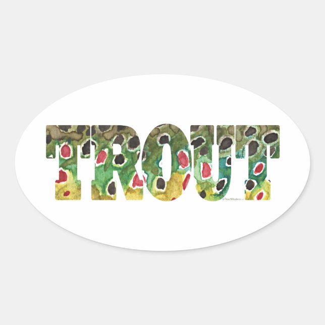 Adesivo Oval Brown Trout Design (Frente)