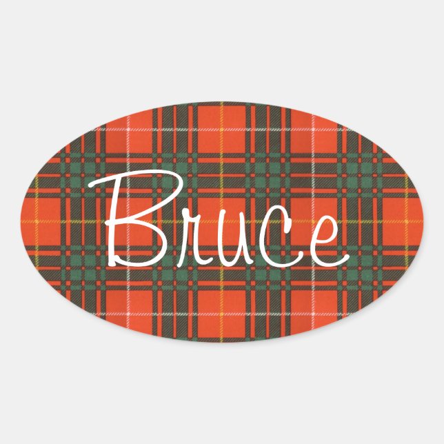 Adesivo Oval Bruce Scottish Tartan (Frente)