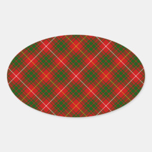 Adesivo Oval Bruce tartan xadrez verde