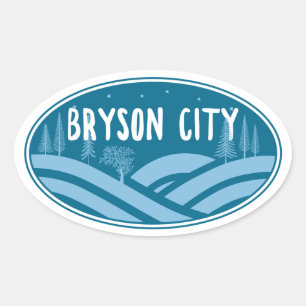 Adesivo Oval Bryson City North Carolina no exterior