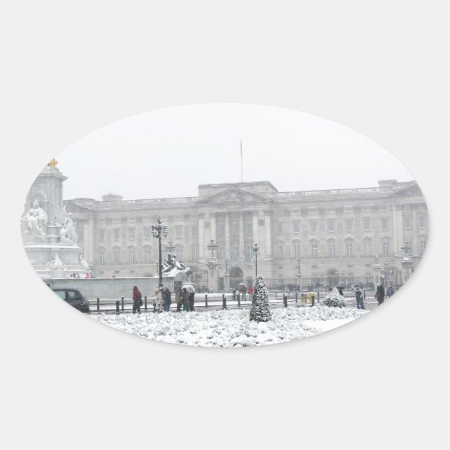Adesivo Oval Buckingham Palace Londres (Frente)