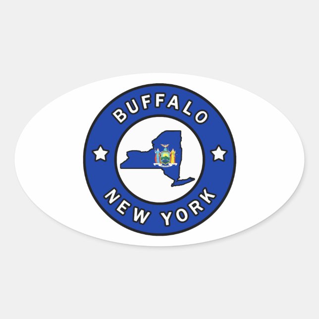Adesivo Oval Buffalo Nova York (Frente)