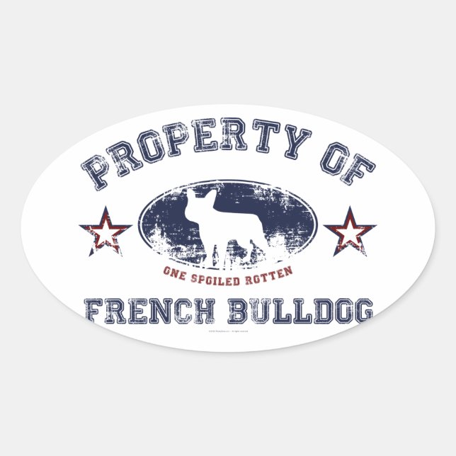 Adesivo Oval Buldogue francês (Frente)