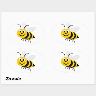 Adesivo Oval Bumble Bee Oval Sticker