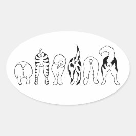 Adesivo Oval Bumbuns de cães