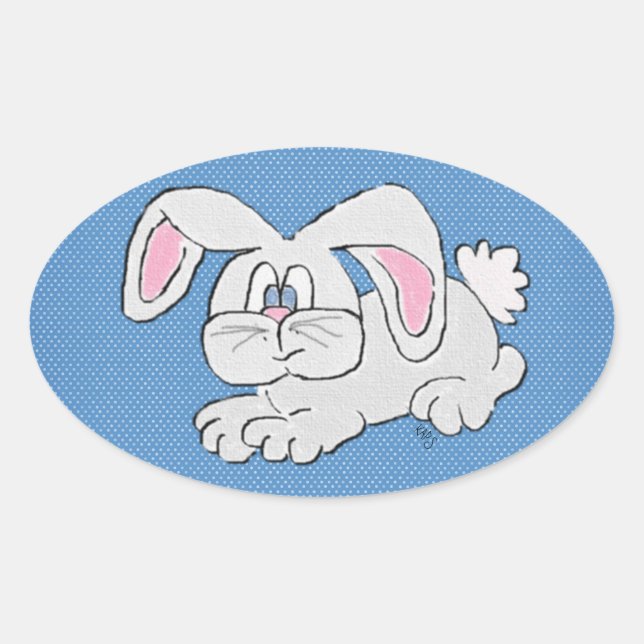 Adesivo Oval Bunny Rabbit (Frente)