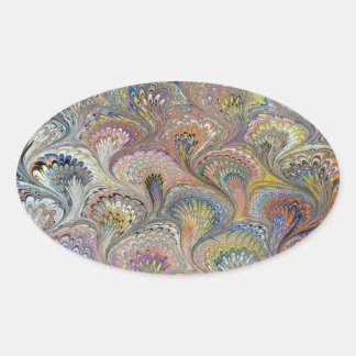 Adesivo Oval Buquê de Peacock