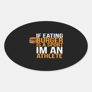 Adesivo Oval Burger Hamburger CHURRASCO Humor Engraçado Pun Id