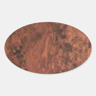 Adesivo Oval Burl Mahogany Wood Texture