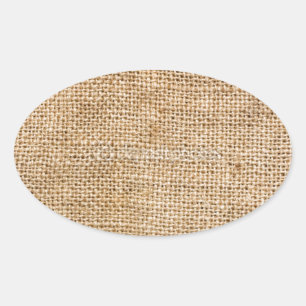 Adesivo Oval Burlap com tempo