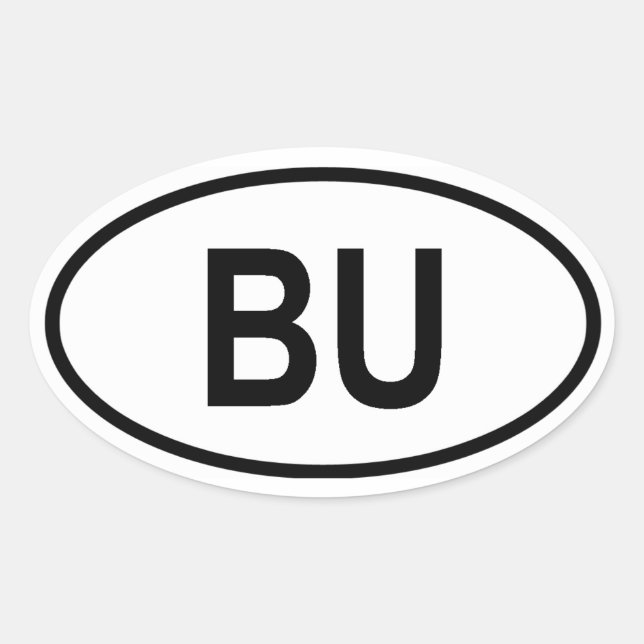 Adesivo Oval Burundi "BU" (Frente)