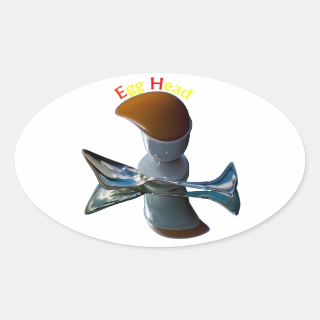 Adesivo Oval Cabeça de Ovo Designs Quirky (Frente)