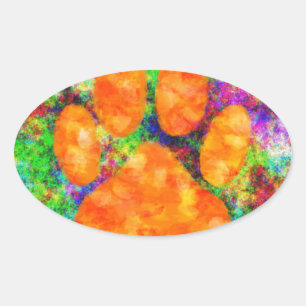Adesivo Oval Cachorro Cachorro Imprimir Aquarela