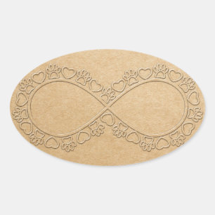 Adesivo Oval Cachorro de Amor Infinito Marca de Pata