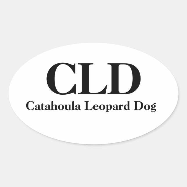 Adesivo Oval Cachorro-Leopardo-de-Catahoula (Frente)
