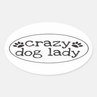 Adesivo Oval Cachorro Louco, Lady Sticker