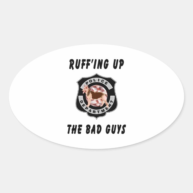 Adesivo Oval Cachorro Policial K9 (Frente)