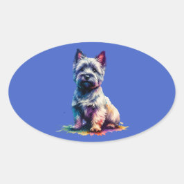 Adesivo Oval Cairn Terrier Dog