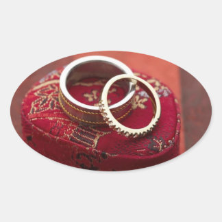 Adesivo Oval Caixa de Armazenamento de Anéis de Casamento Oval 