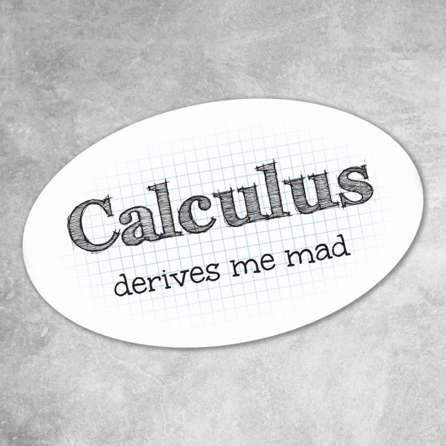 Adesivo Oval Calcula Deriva-Me Os Padrões De Humor De Matemátic (Criador carregado)