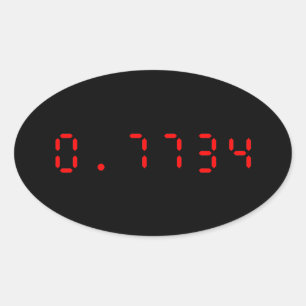 Adesivo Oval Calculadora de LED Hello   0,7734