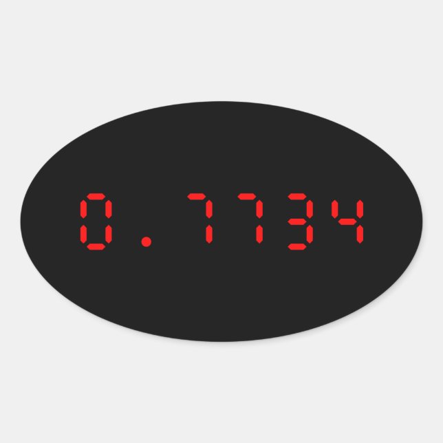 Adesivo Oval Calculadora de LED Hello | 0,7734 (Frente)