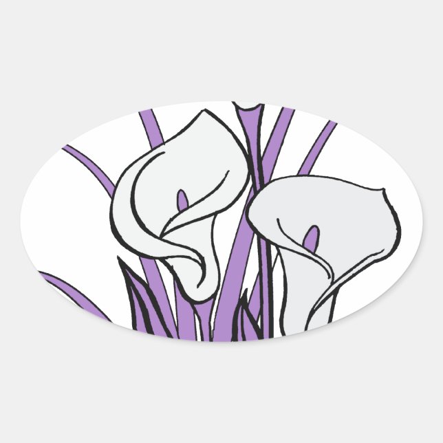 Adesivo Oval Calla Lily Design (Frente)