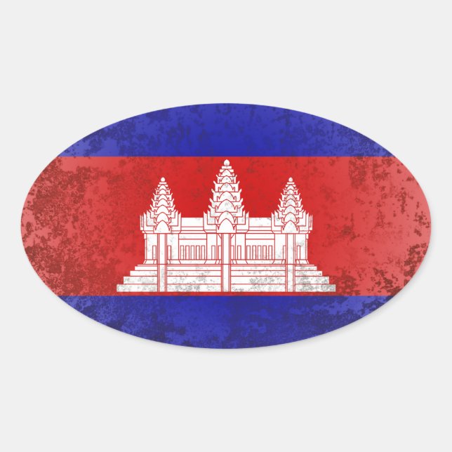 Adesivo Oval Camboja (Frente)