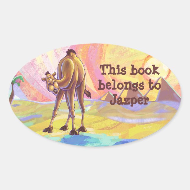 Adesivo Oval Camel Stationery (Frente)
