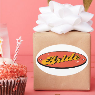 Adesivo Oval Camiseta Bride Tribe Despedida de Solteira Retro N