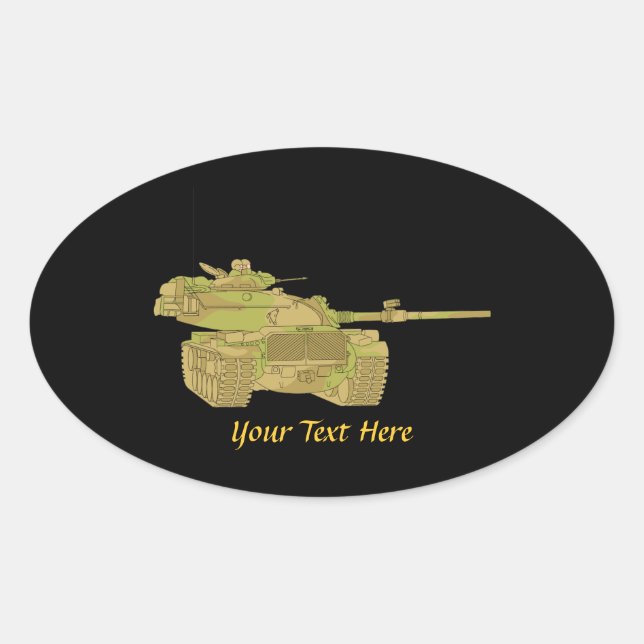Adesivo Oval Camo Militar Tank Design (Frente)