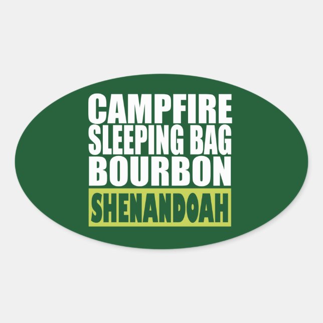 Adesivo Oval Campfire Sleing Bag Bourbon Shenandoah (Frente)