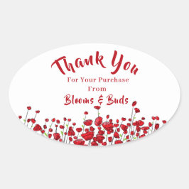 Adesivo Oval Campo De Papagaios Vermelhos