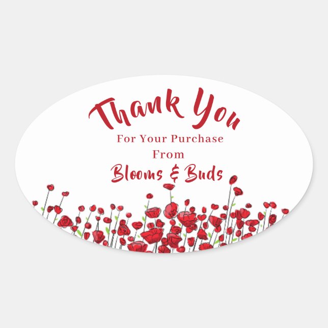 Adesivo Oval Campo De Papagaios Vermelhos (Frente)