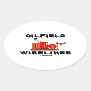Adesivo Oval Campo petrolífero Wireliner, cabo, Slickline,