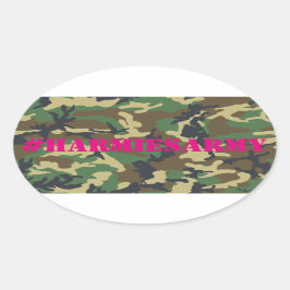 Adesivo Oval Camuflagem cor-de-rosa Bachelorette Hashtag Sticke