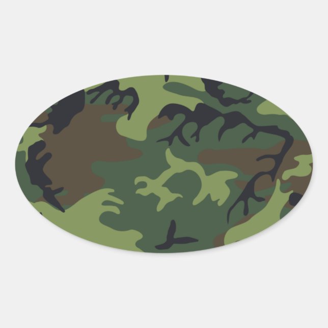 Adesivo Oval Camuflagem do exército (Frente)