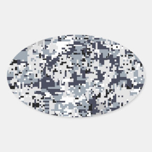 Adesivo Oval Camuflagem urbana de Digitas do estilo