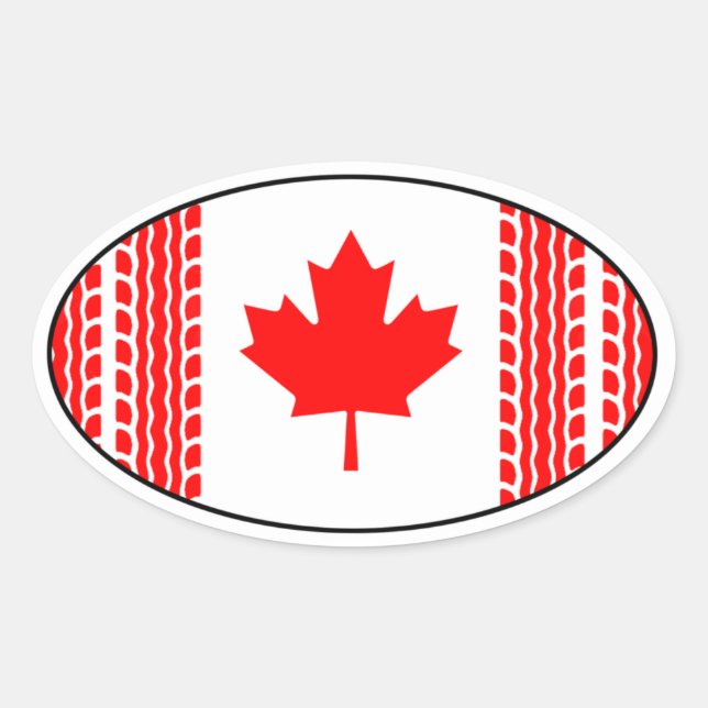 Adesivo Oval Canadá Flag Maple Leaf Solidariedade Caminhante Ca (Frente)