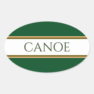 Adesivo Oval CANOE Retro Camp Verde Branco Marrom Listras