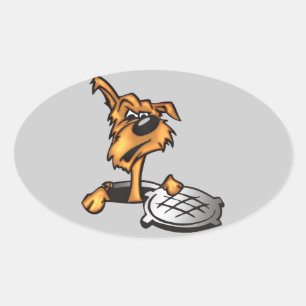 Adesivo Oval Cão do esgoto