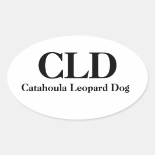 Adesivo Oval Cão do leopardo do CLD Catahoula