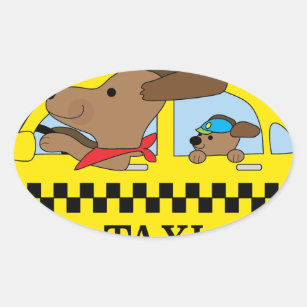 Adesivo Oval Cão do táxi de New York