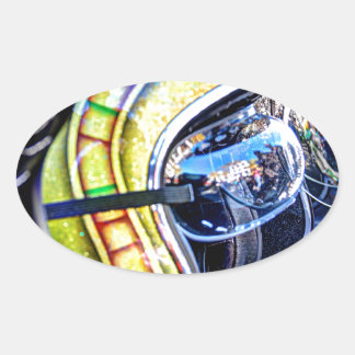 Adesivo Oval Capacete de motocicleta clássico