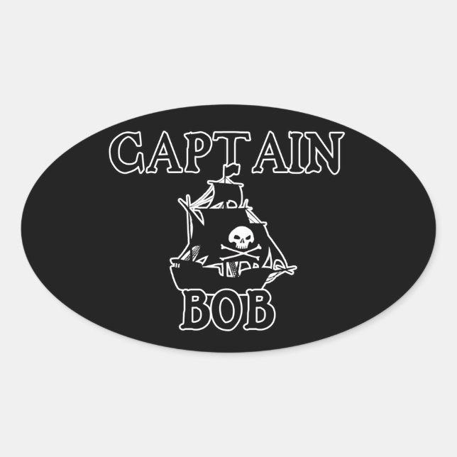 Adesivo Oval Capitão Bob (navio pirata) (Frente)